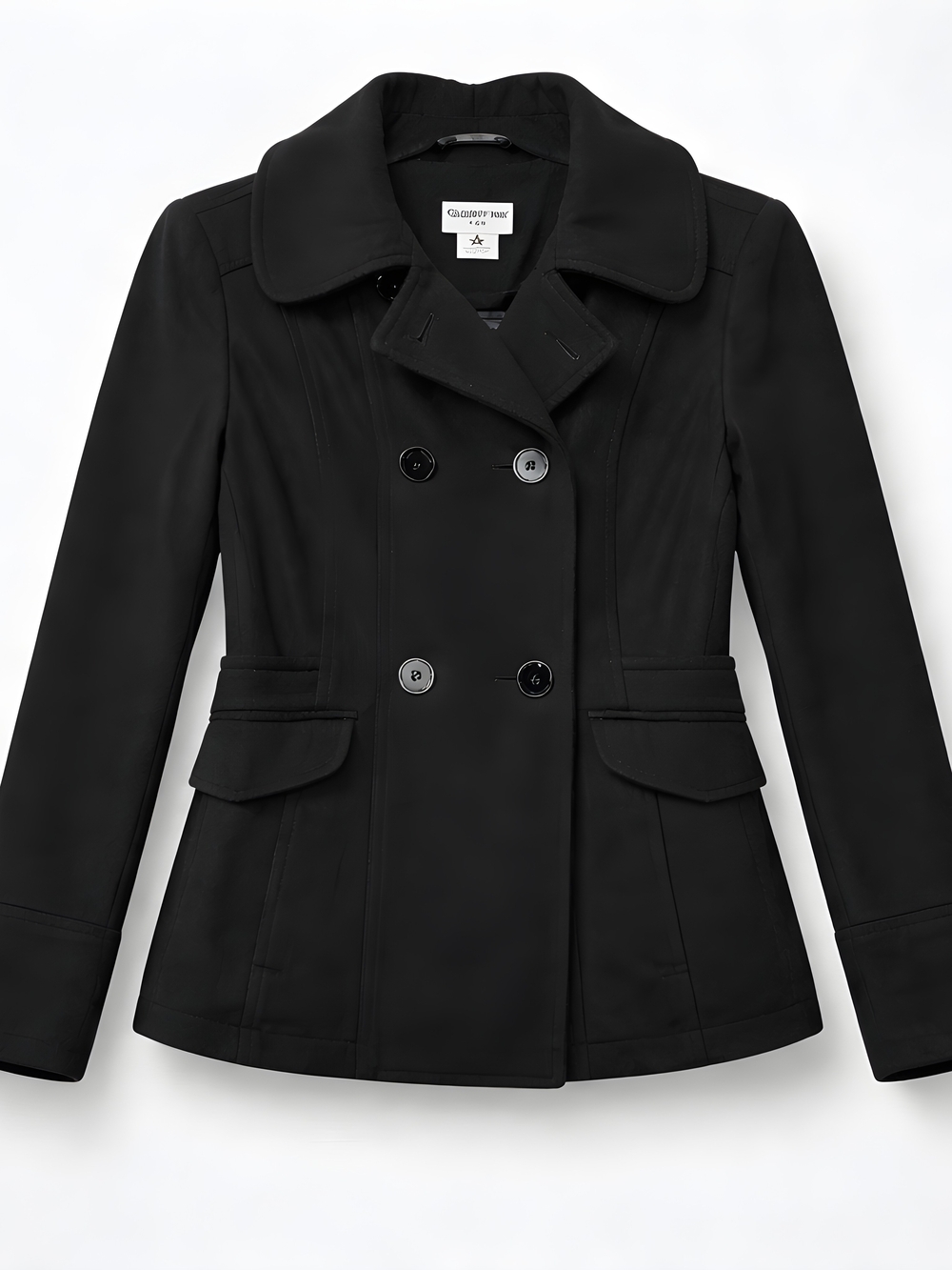 Celebrity Pink S Small double breasted style Wool blend peacoat